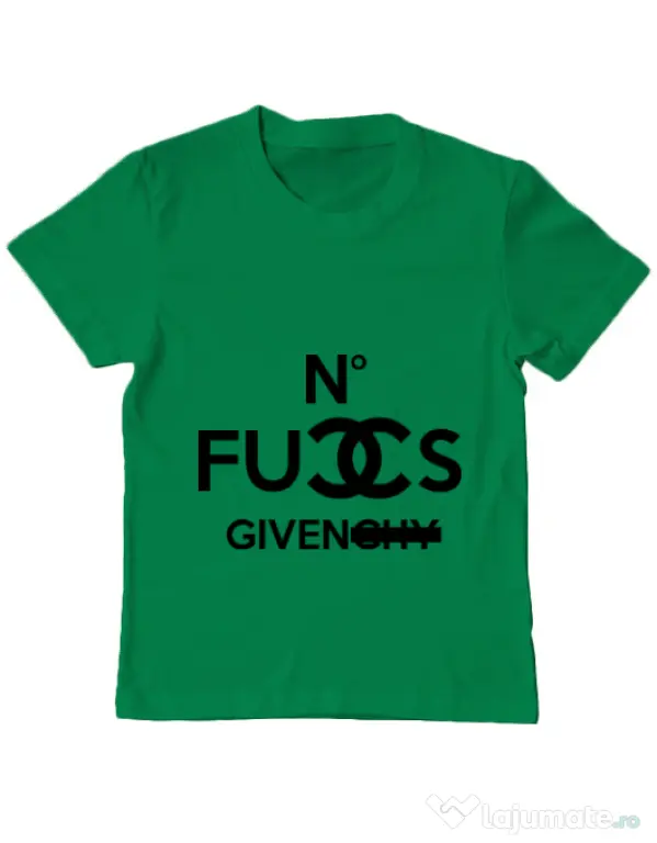 Tricou ADLER copil No fucks given Verde mediu