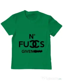 Tricou ADLER copil No fucks given Verde mediu