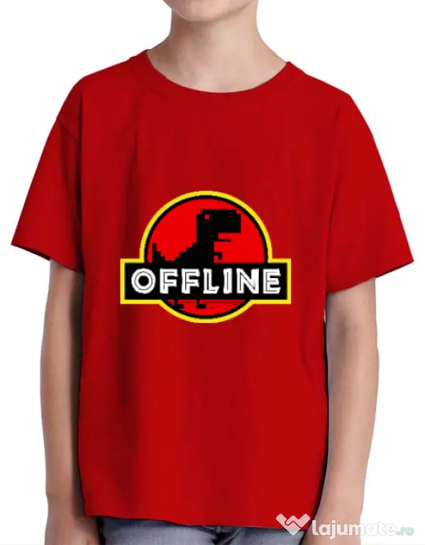 Tricou ADLER copil Offline Rosu