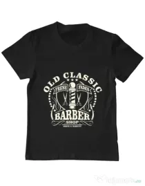 Tricou ADLER copil Old Classic Barber Negru