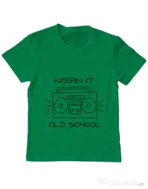 Tricou ADLER copil Old school stereo Verde mediu