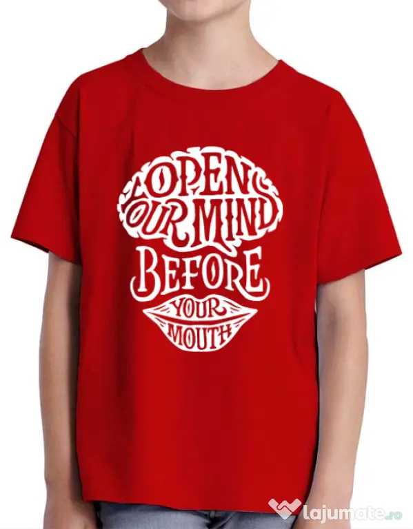 Tricou ADLER copil Open your mind Rosu