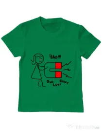 Tricou ADLER copil Our love story 1 Verde mediu