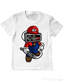 Tricou ADLER copil Player head Alb