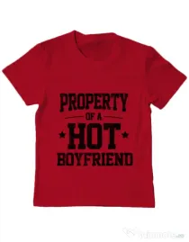 Tricou ADLER copil Property of a hot boyfriend Rosu
