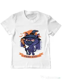 Tricou ADLER copil Purr halloween Alb