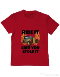 Tricou ADLER copil Ride it like you stole it Rosu