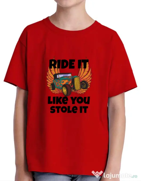 Tricou ADLER copil Ride it like you stole it Rosu