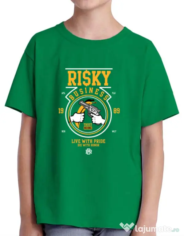 Tricou ADLER copil Risky Business Verde mediu