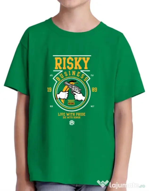 Tricou ADLER copil Risky Business Verde mediu