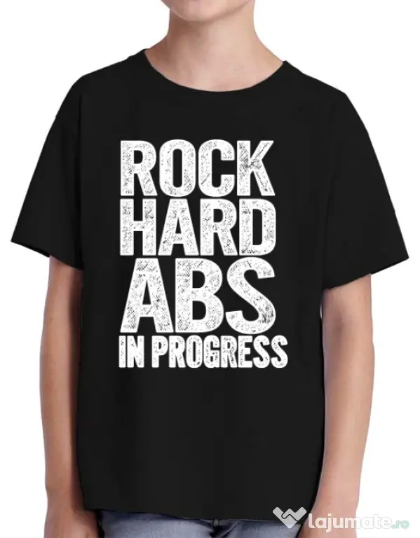 Tricou ADLER copil Rock hard abs Negru