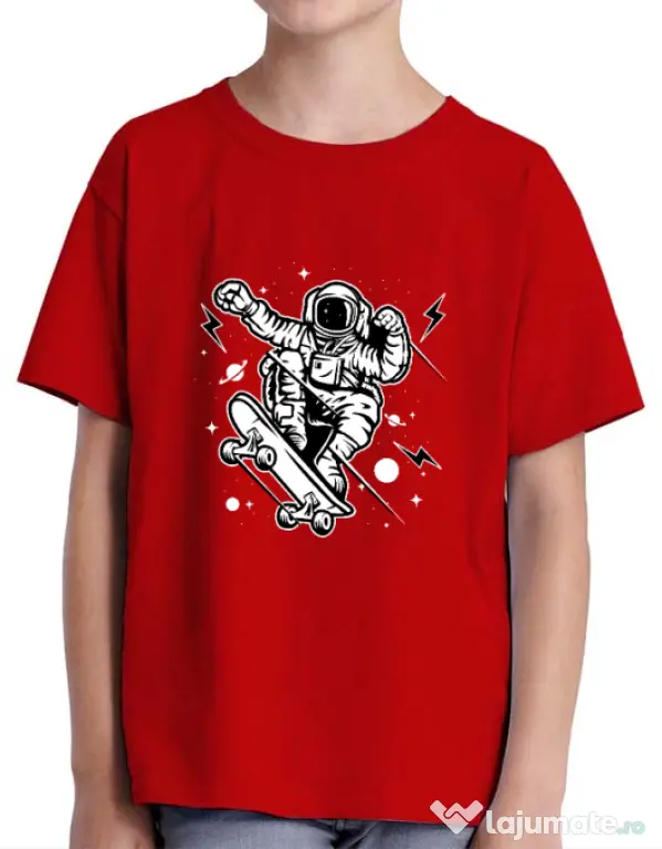 Tricou ADLER copil Skate Space Rosu