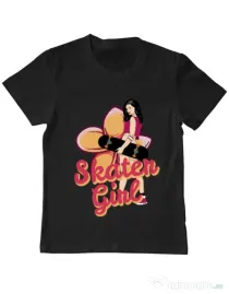 Tricou ADLER copil Skater Girl Negru