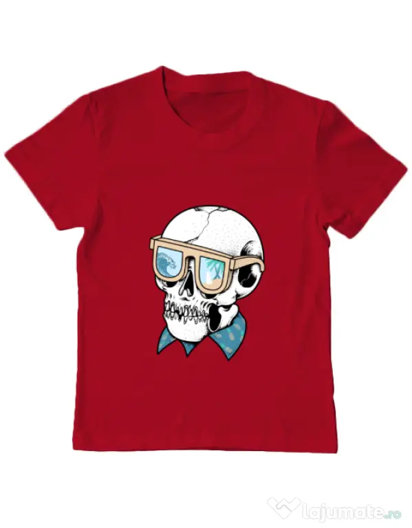 Tricou ADLER copil Skull Holiday Rosu