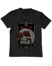 Tricou ADLER copil Skullcross Negru