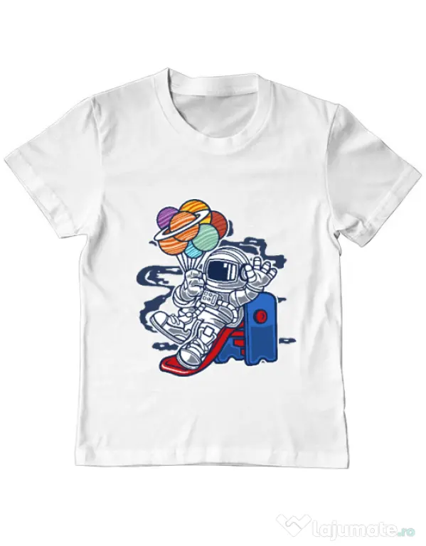 Tricou ADLER copil Space Slider Alb
