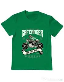 Tricou ADLER copil Speed of Caferacer Verde mediu
