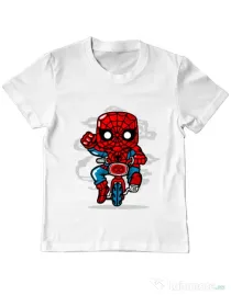 Tricou ADLER copil Spidey Minibike Alb