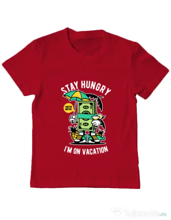 Tricou ADLER copil Stay Hungry Rosu