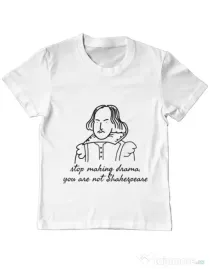 Tricou ADLER copil Stop making drama Alb