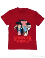 Tricou ADLER copil Stranger Ricks Rosu