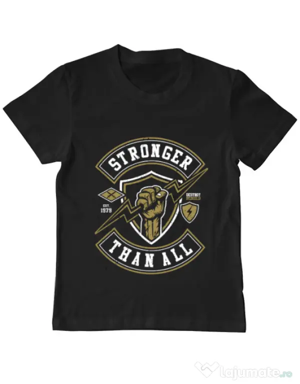Tricou ADLER copil Stronger Than All Negru