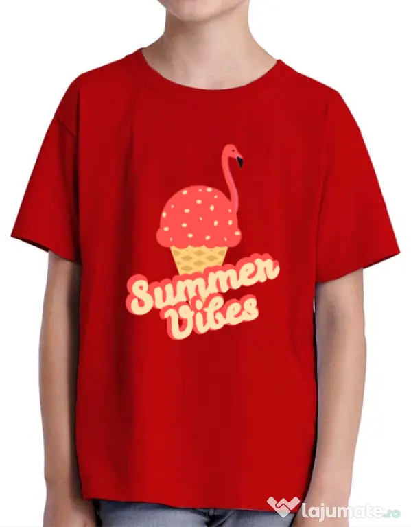 Tricou ADLER copil Summer Vibes Rosu
