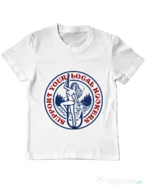 Tricou ADLER copil SUPPORT YOUR LOCAL HOOKERS Alb