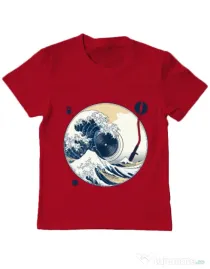 Tricou ADLER copil The Great Wave off Sound Rosu