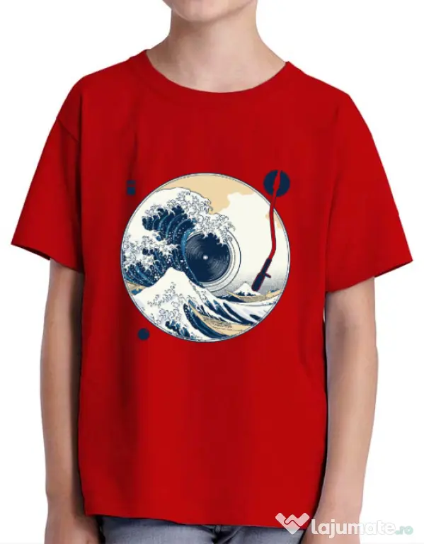 Tricou ADLER copil The Great Wave off Sound Rosu