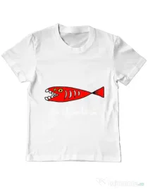 Tricou ADLER copil This fish can kill you Alb