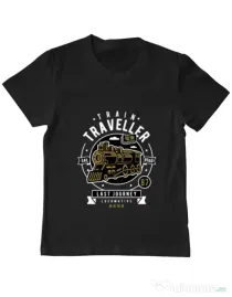 Tricou ADLER copil Train Traveller Negru