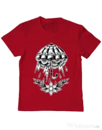 Tricou ADLER copil Umbrella Tattoo Rosu