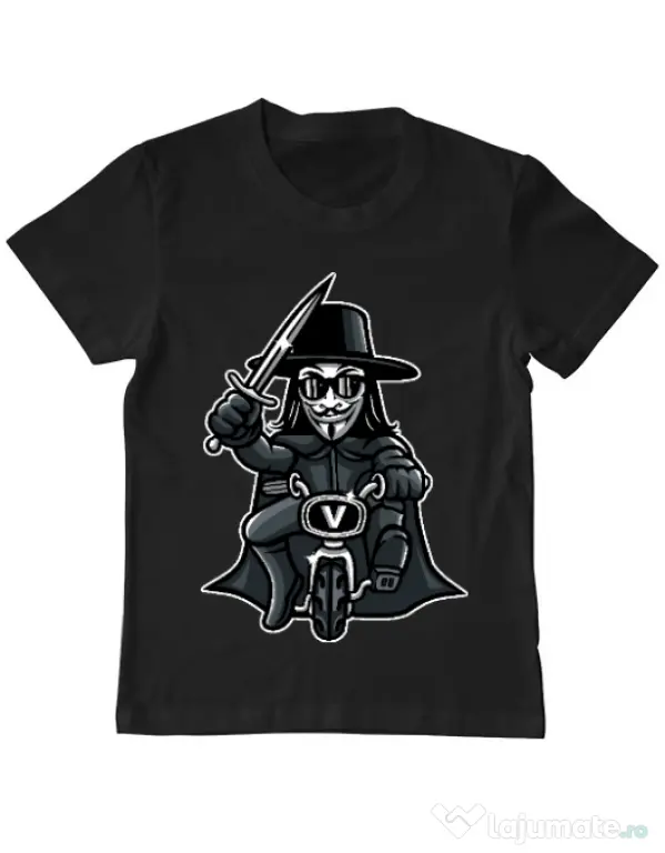 Tricou ADLER copil Vendetta Biker Negru