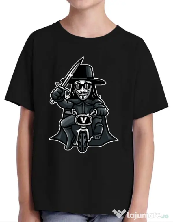 Tricou ADLER copil Vendetta Biker Negru