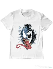 Tricou ADLER copil Venom kiss Alb