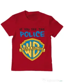 Tricou ADLER copil Warn a brother Rosu