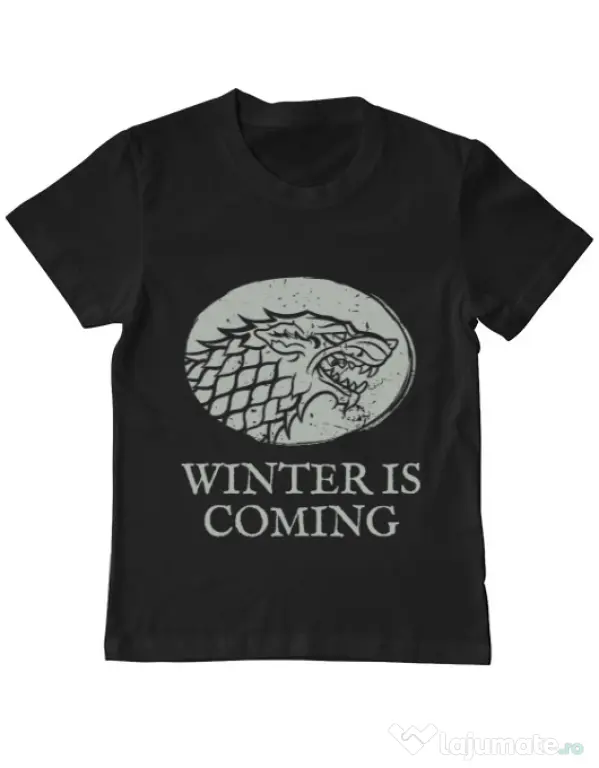 Tricou ADLER copil Winter is coming Stark Negru