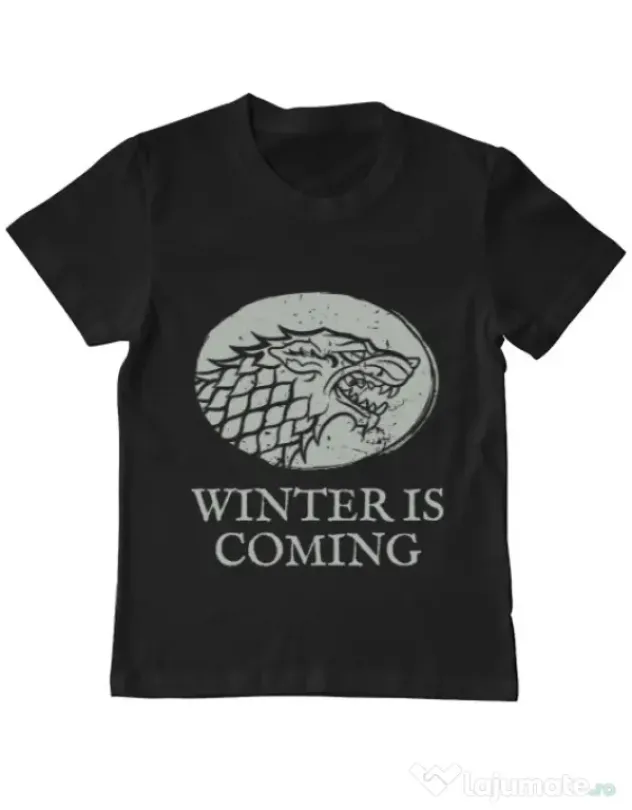 Tricou ADLER copil Winter is coming Stark Negru
