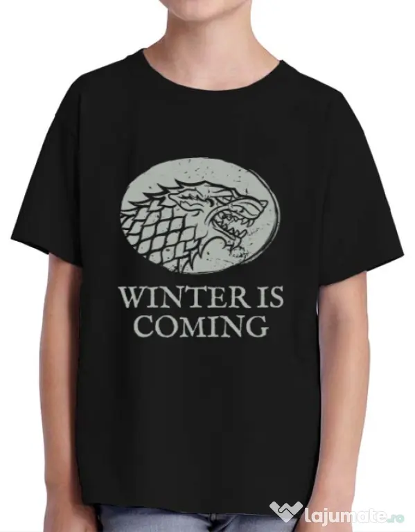 Tricou ADLER copil Winter is coming Stark Negru