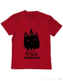 Tricou ADLER copil Witch Purrrlease Rosu