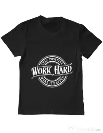 Tricou ADLER copil Work Hard Negru