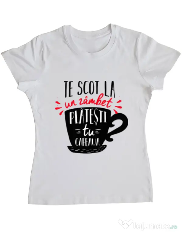 Tricou ADLER dama Te scot la un zambet Alb