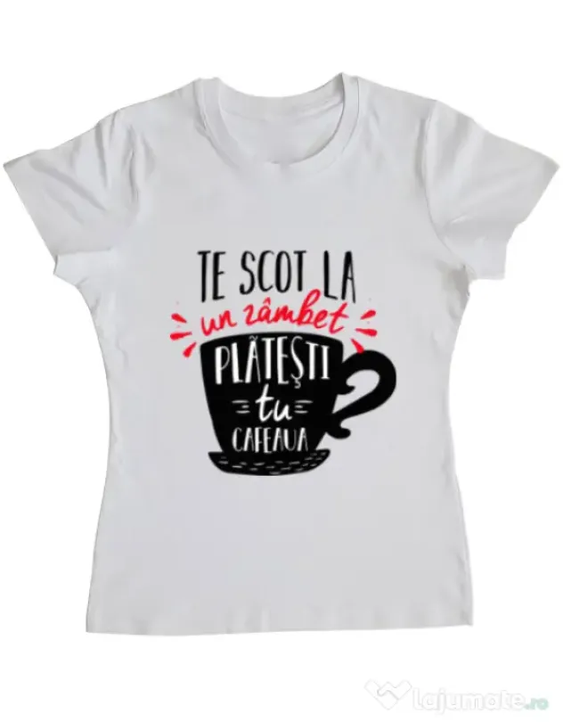 Tricou ADLER dama Te scot la un zambet Alb