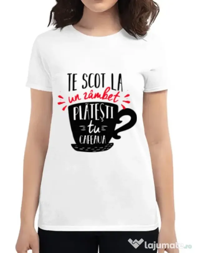 Tricou ADLER dama Te scot la un zambet Alb