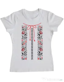 Tricou ADLER dama Etno 1 Alb