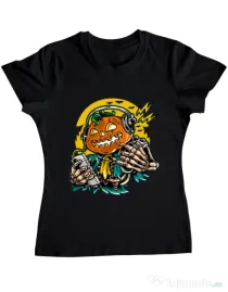 Tricou ADLER dama Pumpkin Music Negru