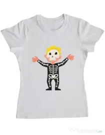 Tricou ADLER dama Halloween Skull Alb