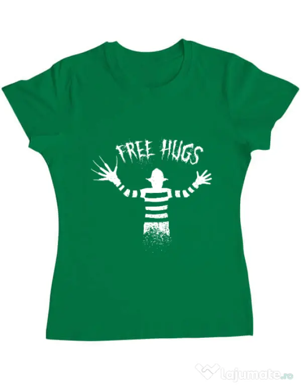 Tricou ADLER dama Free hugs Verde mediu