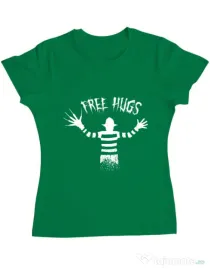 Tricou ADLER dama Free hugs Verde mediu